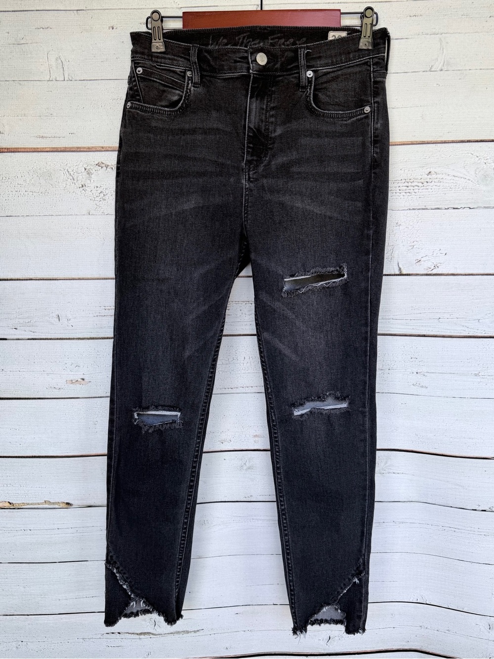 We The Free Free People Distressed High Rise Skinny Jeans - Size 29